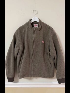Men's Brown Full-Zip Fleece Bomber Jacket